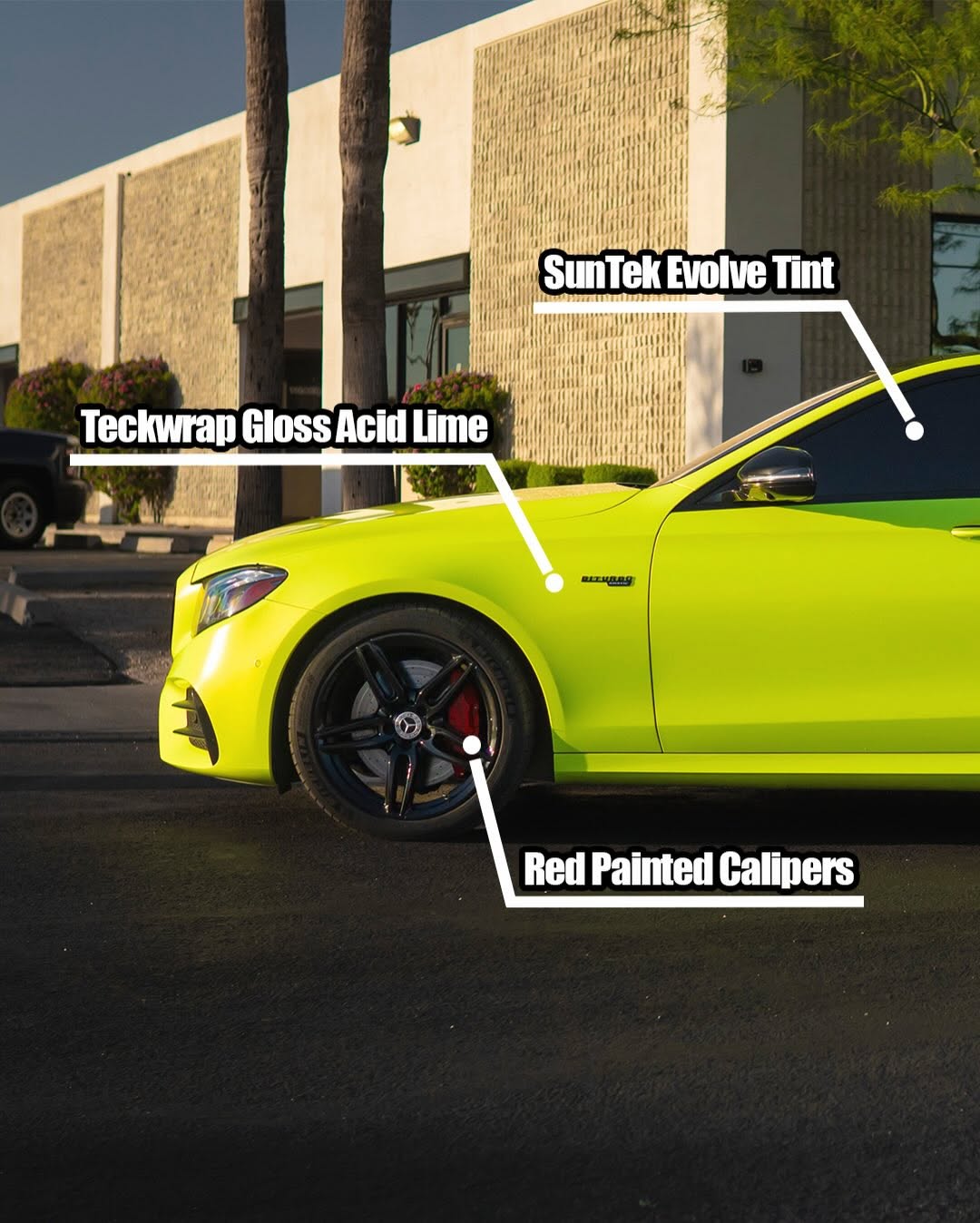 SunTek Evolve Tint on Lime Green Mercedes — TrackStyle Phoenix